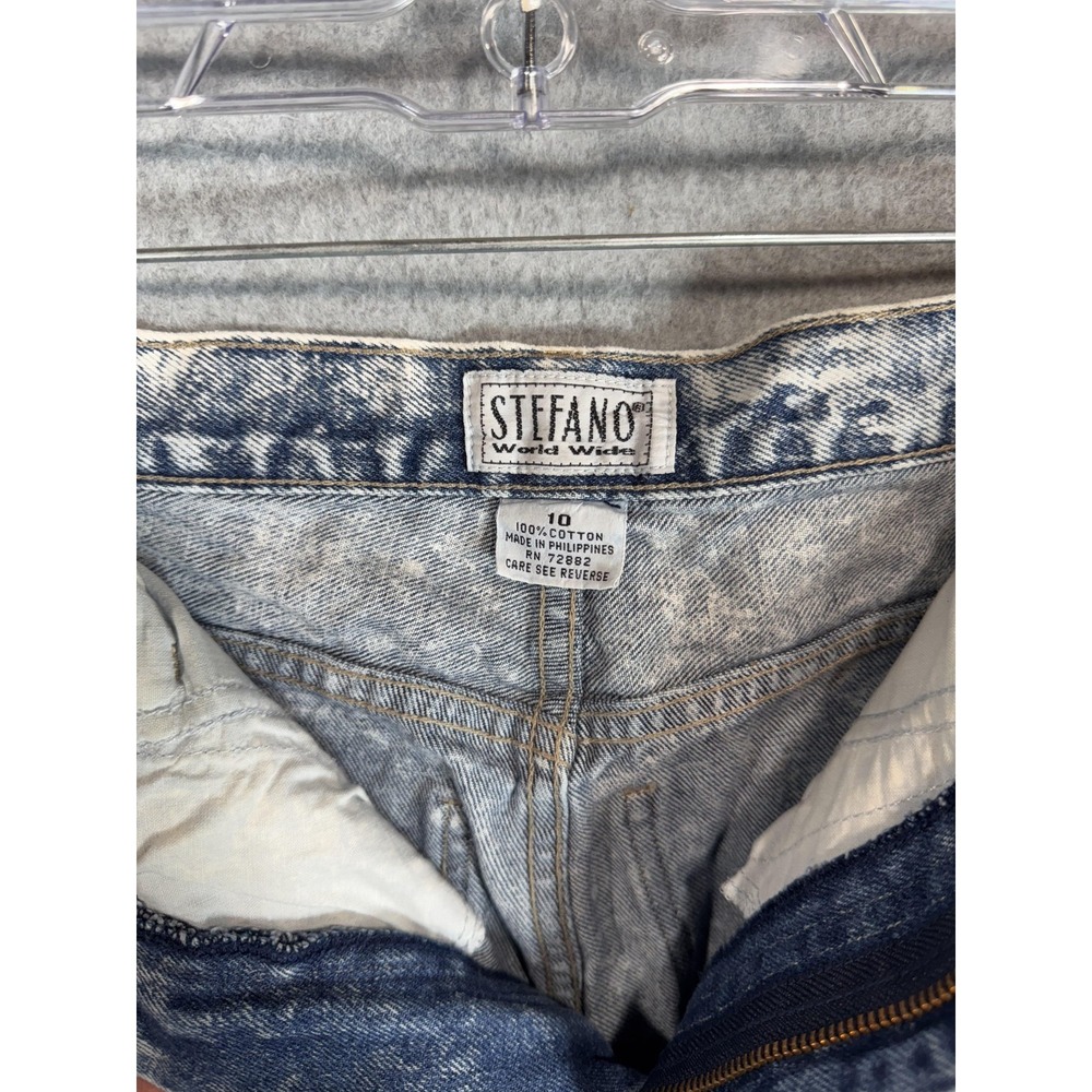 Vintage Stefano Jeans Womens 10 Acid Wash Tapered High Rise Ankle Zipper 80s Den - Picture 9 of 13